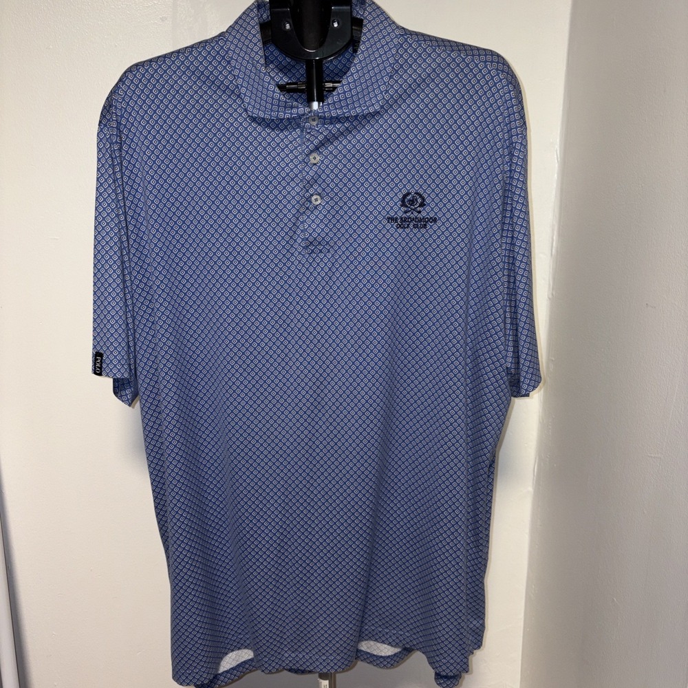 Ralph Lauren Mens XXL Micro Paisley AOP Wicking Golf Polo Shirt Performance